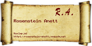 Rosenstein Anett névjegykártya