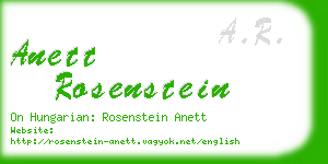 anett rosenstein business card